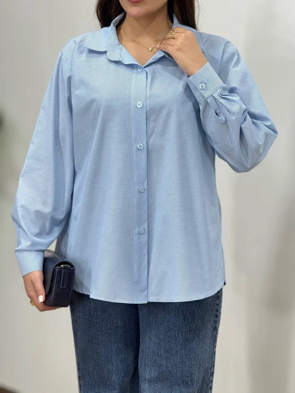 شومیز راه راه بیسیک ساتین